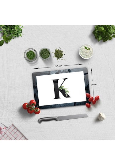 Decorita Cam Kesme Tahtası - Cam Kesme Tablası Harfli Tasarım K 20 CM x 30 CM
