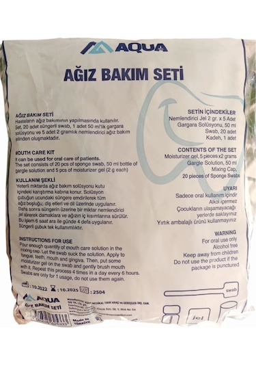 Aqua Ağız Bakım Seti 20 Li Poşet Seti