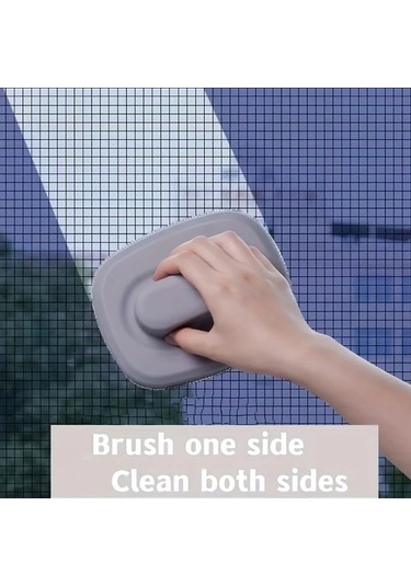 Cordial Gray Pencere Filesi Fırçası - Ergonomik Sap, Mobilya Ve Halı Temizlik Aleti, Elektriksiz