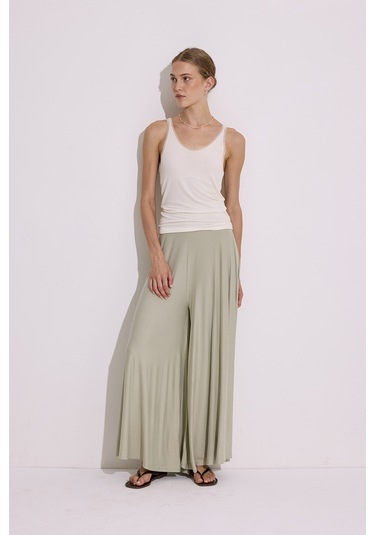 Dökümlü Rahat Pantolon Pastel Yeşil Pastel Yeşil