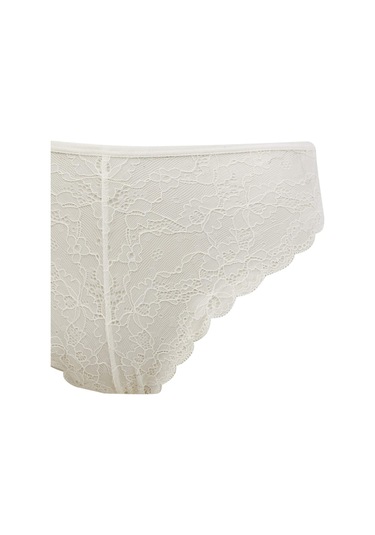 DeFacto Dantel Brazilian Külot-Fall in Love T3197AZ25SPWT46 Beyaz