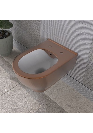 Lucco Garcia 53 CM Asma Klozet İçi Beyaz Dışı Bronz