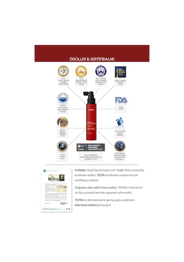 Kafein İçeren Dökülme Karşıtı Saç Derisi Güçlendirici Tonik Kundal Head Spa & Scalp Care Scalp Tonic