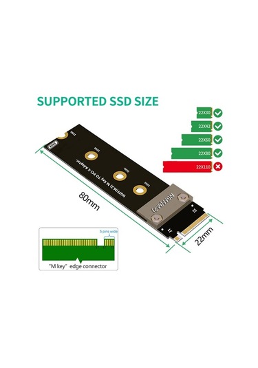 Pazly Yüksek Hızlı M.2 Nvme M-key Pcı-e 3.0 16x Uzatma Kablosu - Ssd Genişletme