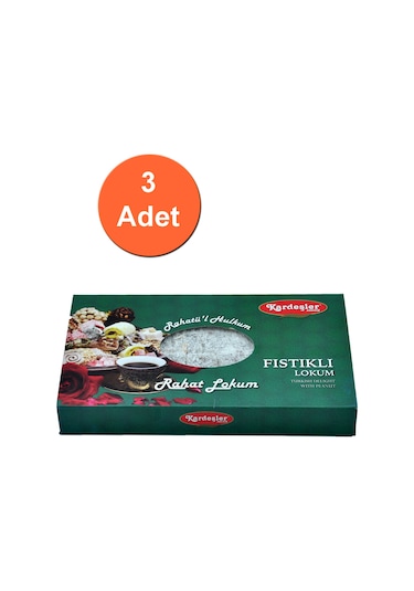 Kardeşler Şekerleme Fıstıklı Hediyelik Lokum 3 x 700 G