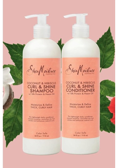 Shea Moisture Coconut & Hibiscus Şampuan Ve Saç Kremi Set 2x710ml Tüm Saç Tipleri