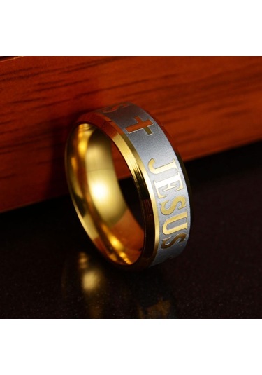 Siyah Serin Unisex Paslanmaz Çelik İsa Haç Hıristiyanlık Parmak Yüzük Band Takı Us 10 Siyah