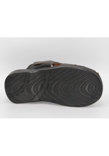 Akım Erkek Günlük Terlik Sandalet Ortapedik Siyah-Kahve