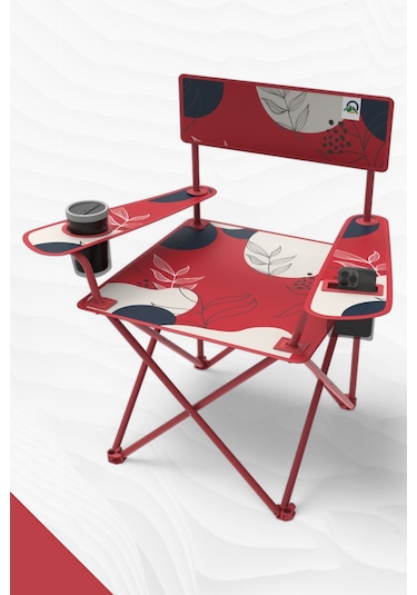 Perilla Qufi Katlanır Kamp Piknik Sandalyesi Rejisör Koltuğu 2 Adet - Kırmızı Kırmızı