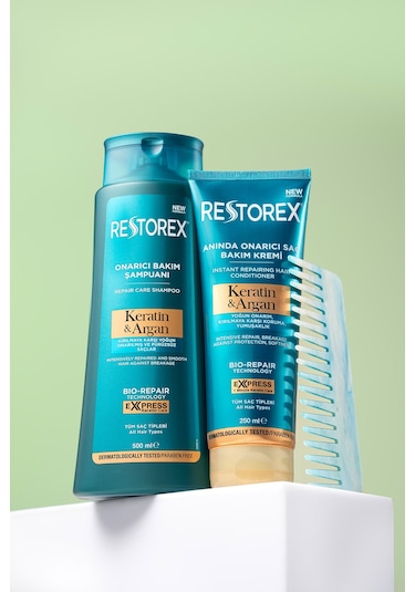 Restorex Keratin & Argan Onarıcı Saç Bakım Şampuanı 500 Ml - Yıpranmış Ve Hasar Görmüş Saçlar