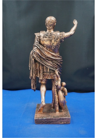 Sezar Augustus Roma İmparatoru Heykeli - 33 Cm Dekoratif Biblo, Ev & Ofis Hediyelik Aksesuar Bakır