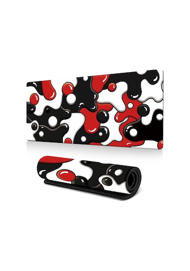 Sones Soyut Akışkan Renk Karıştırma Mouse Pad Kaymaz Kauçuk Masa Matı Ofis Ve Oyun İçin 400x900x3mm No.1