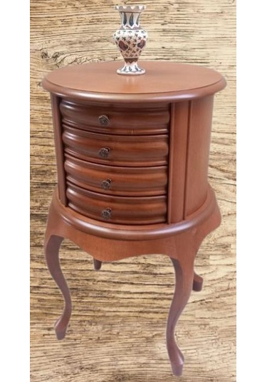 Komodin Şifonyer Model 90388 4 Çekmeceli Tahin Aslan Ayak Bombe Silindir El Yapım