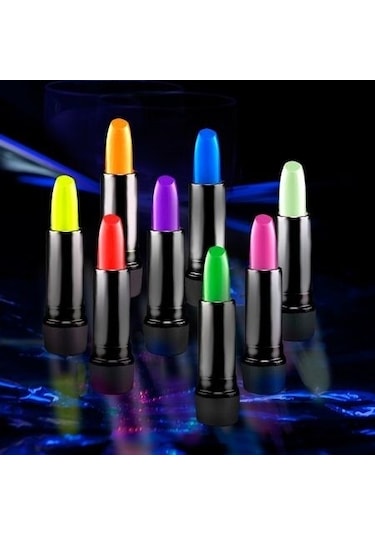 Karanlıkta Parlayan Yanan Uv Neon Ruj Yüz Boyama 6 Adet 6 Renk 4434