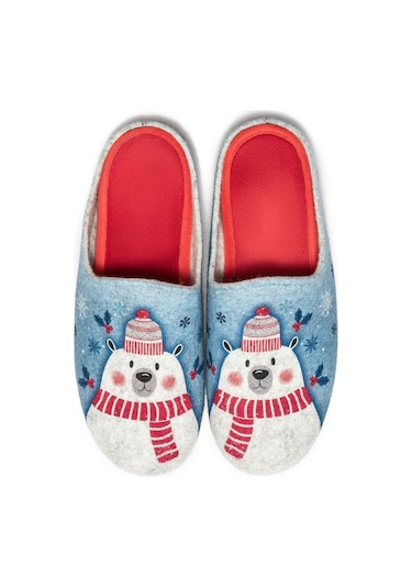 Twigy Kar Adam Kadın Ev Terliği Mavi 36/41 CC0149A Çok Renkli