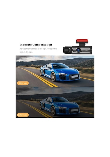 Dashanshop Evrensel Araç Dvr Kiti Yükseltilmiş Sürüm 64gb Hızlı Şarj 1080p Gece Görüşü Çift Kamera 720p 30fps Polimer Batarya Araç Şarj Cihazı