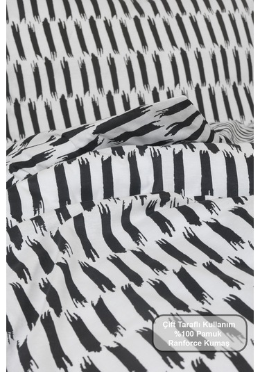 Elart Carlos Nevresim Takımı Tek Kişilik %100 Pamuk Ranforce Lastikli Çarşaf 160x220 Cm Siyah Siyah