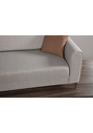 Ferranti Yataklı Sandıklı Üçlü Kanepe Krem Krem