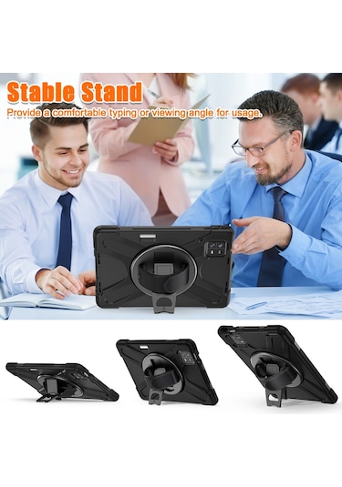 Xiaomi Uyumlu Pad 6 / Pad 6 Pro Pc + Silikon Tablet Kılıfı El Kayışı İle Dönebilen Kickstand Koruyucu Kapak