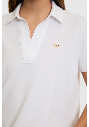 U.S. Polo Assn. U.s. Polo Assn. Kadın Beyaz Tişört Basic 50323447-vr013