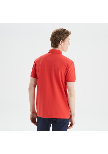 Nautıca Erkek Kırmızı Slım Fıt Kısa Kollu Polo K35062T 6Ro Kırmızı
