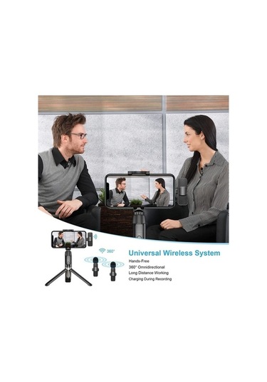 Wondernest K9 2'si 1 Arada Kablosuz Klipsli Otomatik Gürültü Önleyici Canlı Mini Mikrofon, K9 Pro