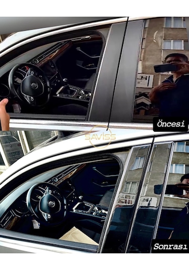 Passat B8 Kapı direk maun kaplama ,dış cam çıta kaplama,Piano Black Siyah