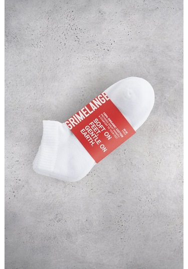 EARIEN - Kadın Organik Pamuklu 3 Lü Paket Beyaz Çorap