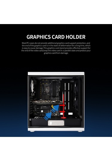 Wezone Alüminyum Grafik Kart Tutucu Gm961 - Dikey Montajlı Sabitleyici, Soğutucu Destek Aparatı Siyah