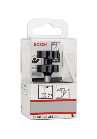 Bosch Standard Seri Ahşap İçin Çift Oluklu. Sert Metal Dilli Birleşim Frezesi 8x25x58MM - 2608628353