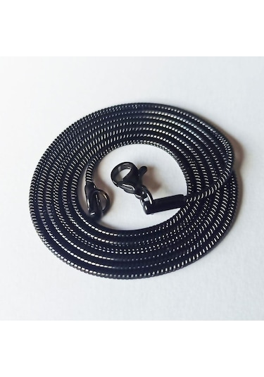 Snake Yılan Model Siyah Erkek Çelik Kolye Zincir Yuvarlak Model (533606585) Çelik