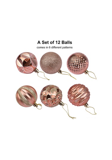 Reedark 12'li Noel Süs Topu Seti - Kırmızı, Gümüş, Yeşil Renk Seçenekleri İle Dekoratif Asılı Süsler