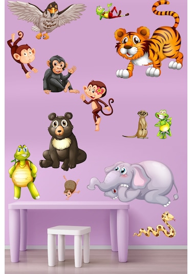 Sevimli Hayvanlar Çocuk Odası Duvar Sticker Seti