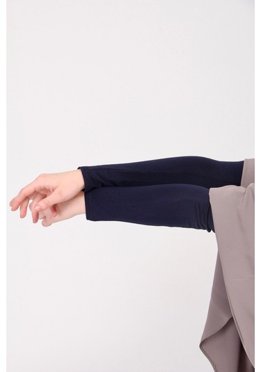 Likralı Kaymayan Kurtarıcı 1 Çift Tesettür Kolluk Lacivert