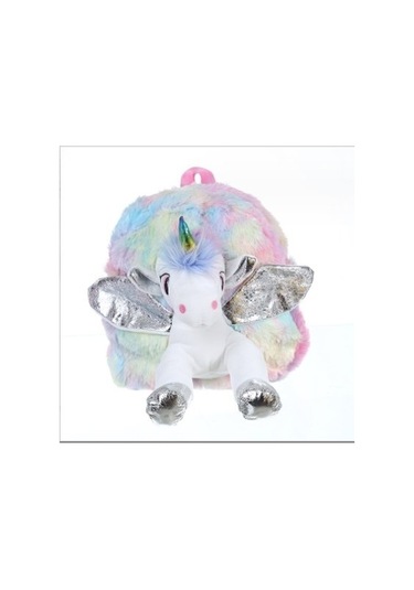 Mucize Ve Chiji Sevimli Tek Boynuzlu At Peluş Okul Çantası Z4c4s2 Gümüş