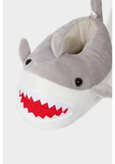 Defacto Erkek Çocuk Köpek Balığı Temalı Düz Taban Panduf F1924a825wngr2 Gri-gr2