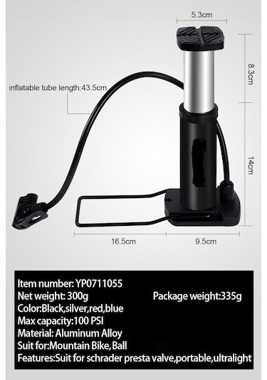 Lastik Hava Şişirme Pompası Motor Bisiklet Top Bot Aparatı Mavi