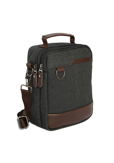 Bay Pablo C86 Antrasit Kanvas El Ve Omuz Çantası