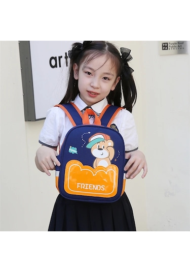 Korean Kids Nylon Custom Printed Regular Toddler Backpacks Kindergarten CAMEL
