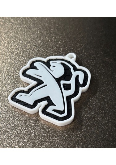 Markanıza Özel Petek Desenli Peugeot Logolu 3d Anahtarlık