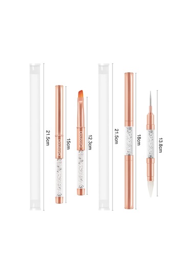 Vkemall 8 Uçlu Roz Altın Tırnak Fırçası - Profesyonel Manikür Ve Dıy Tasarım Aracı