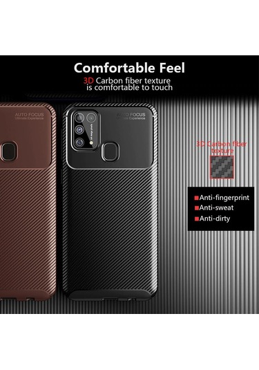 Samsung Uyumlu Galaxy M30S Elde Kaymayan Kamera Korumalı Kılıf