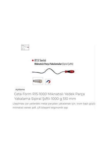 Ceta Form R15-1000 Mıknatıslı Yedek Parça Yakalama Sipiral Şsftlı