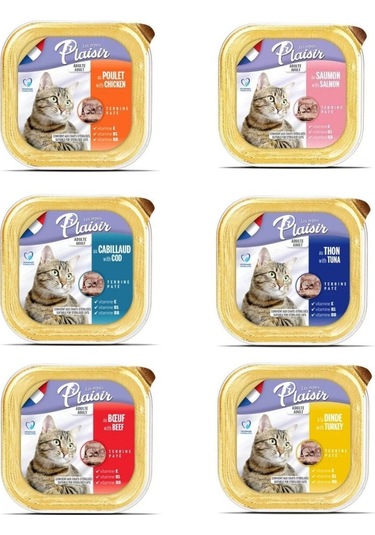 Plaisir 6'lı Süper Karışık Kedi Yaş Maması Paketi 6 X 100 G