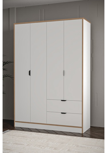 Arden 4 Kapaklı 2 Çekmeceli Dolap Genişlik : 128 Cm