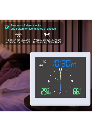 Teltree Ip65 Su Geçirmez Dijital Saat, Büyük Lcd Ekranlı, Sicaklık-nem Ölçer, Geri Sayım Ve Alarm Fonksiyonlu, Beyaz Ts-wp10 Beyaz