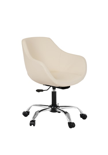 Monoko Deri Çalışma Sandalyesi Bej