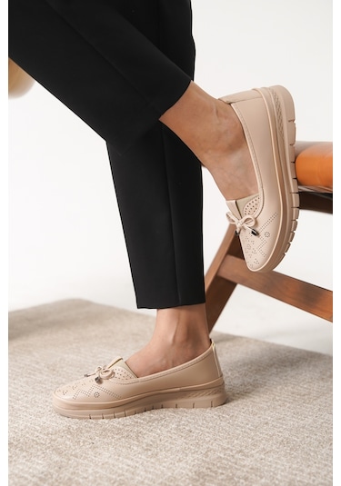 Garantili D0109 Günlük Ortopedik Kadın Babet Ayakkabı Bej