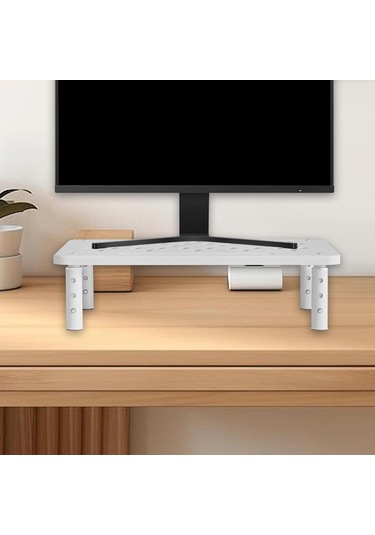 Homyl Metal Monitör Standı Yükseltici Dizüstü Beyaz