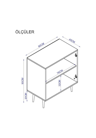 Floradesign Novo Çok Amaçlı Dolap / Kapaklı Raflı Dolap /meşe - Beyaz Meşe - Beyaz